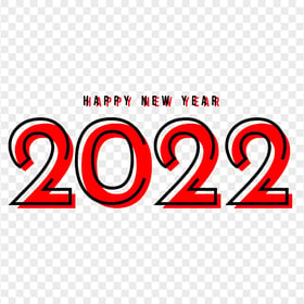HD Creative Red & Black Happy New Year 2022 PNG