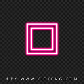 HD PS Controller Pink Square Neon Button Icon PNG