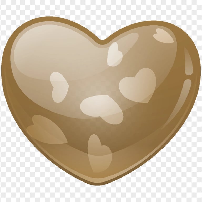HD Brown Beautiful Glossy Heart Love Valentine Day PNG