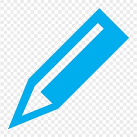 HD Light Blue Short Angle Pencil Icon PNG