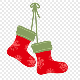 Flat Hanging Pair Of Santa Christmas Socks HD PNG