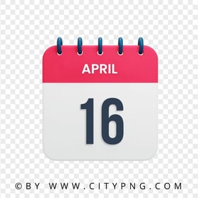 16 April Date Vector Calendar Icon HD Transparent PNG