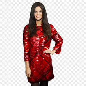 Selena Gomez Celebrity Red Dress Transparent