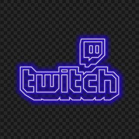 HD Beautiful Blue Neon Twitch Logo Transparent Background PNG