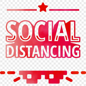 Red Social Distancing Logo Safety Icon Vector