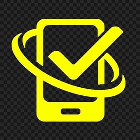 HD Yellow Phone With Check Mark Logo Icon PNG