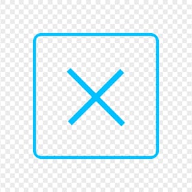 Close Blue X Square Icon PNG