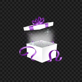 HD PNG Purple & White Magic Open Gift Box