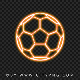 Download HD Orange Football Soccer Neon Ball PNG