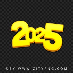 2025 Yellow Text Numbers HD Transparent PNG