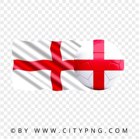 HD England Flag With Soccer Football Ball PNG