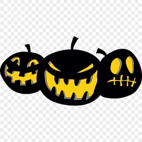 HD Three Black Halloween Pumpkins Jack O Lanterns