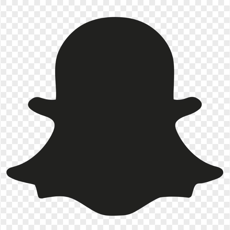 HD Black Snapchat Ghost Logo Icon Symbol PNG