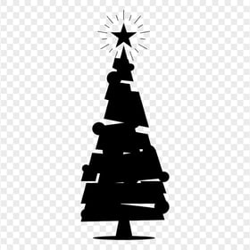 HD Flat Black Christmas Tree Icon Silhouette PNG