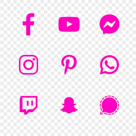 HD Pink Social Media Logos Icons PNG