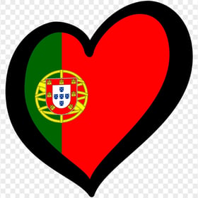 Clipart Portugal Flag Heart PNG