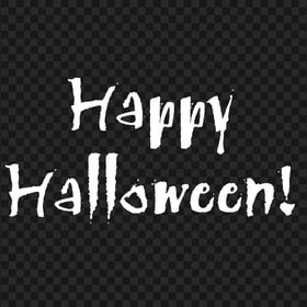White Happy Halloween Text Logo