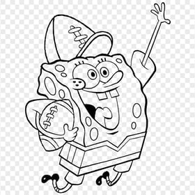 HD Spongebob Outline American Football Character Transparent PNG