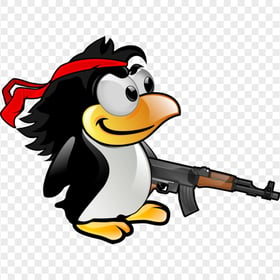 HD Cartoon Penguin With Gun PNG