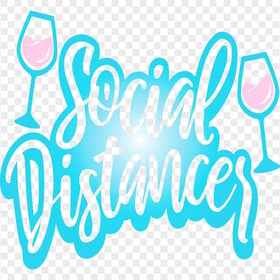 Turquoise Social Distance Logo Safety Icon Vector