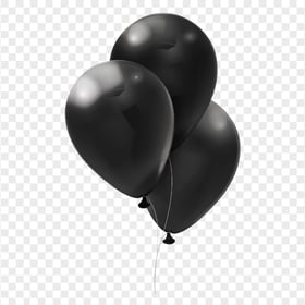 HD Three Black Balloons Flying PNG
