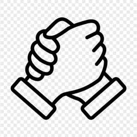 Brother Handshake Outline Black Icon