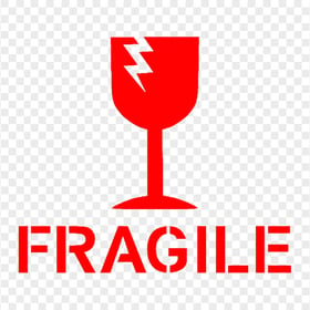 Red Fragile Symbol Label Sign Transparent Background