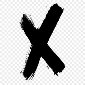 HD Black X Grunge Brush Stroke Cross PNG