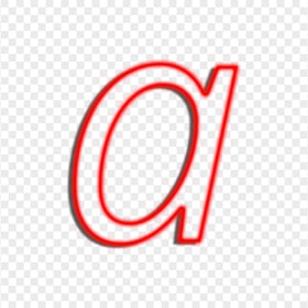 HD A Neon Letter Alphabet Outline Red PNG