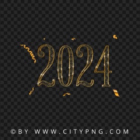 2024 Creative Golden Text Lettering PNG