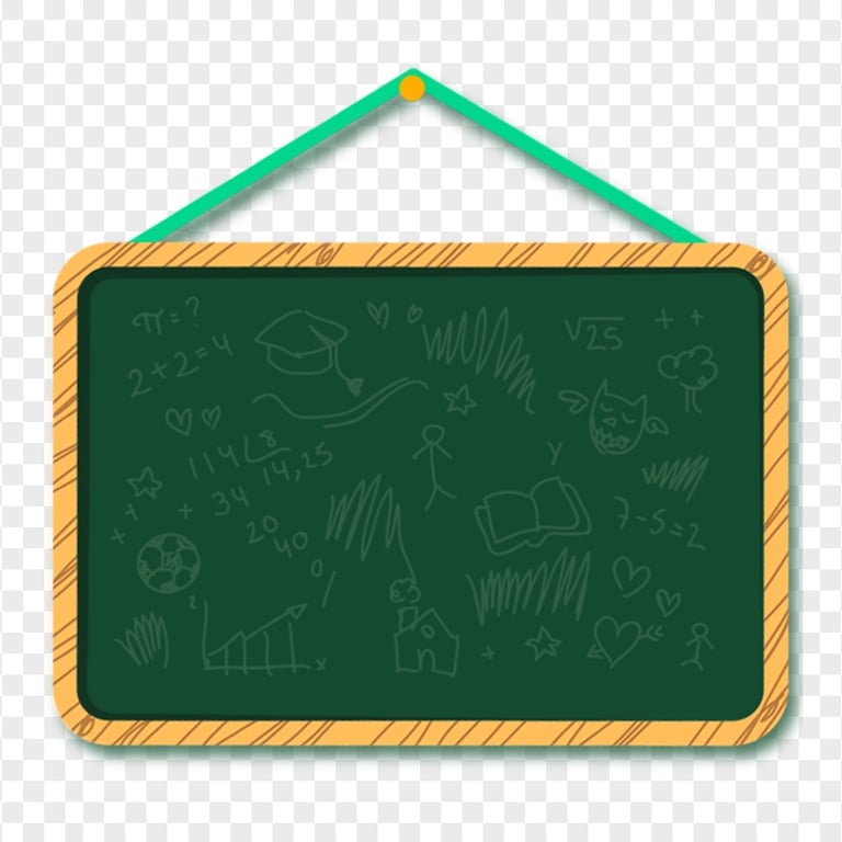 Hanging Green Blackboard Chalkboard PNG