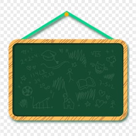 Hanging Green Blackboard Chalkboard PNG