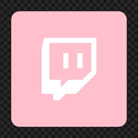 HD Light Pink Twitch TV Square Icon Transparent Background PNG