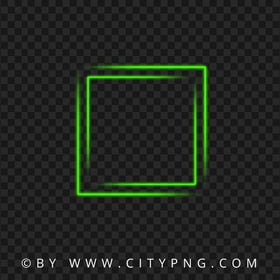 HD Neon Green Square Double Frame Transparent PNG