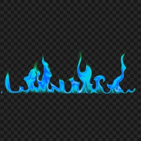 Blue Fire Flames Border Line HD PNG