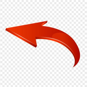 3D Red Curved Arrow Graphic Point Left