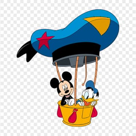 HD Donald Duck Mickey Mouse Air Balloon PNG