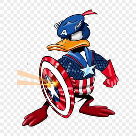HD Donald Duck Captain America Cartoon PNG