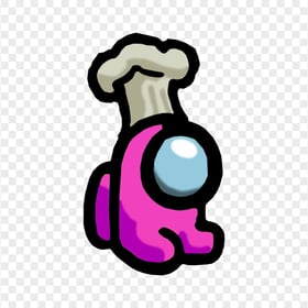 HD Pink Among Us Mini Crewmate Chef Hat PNG