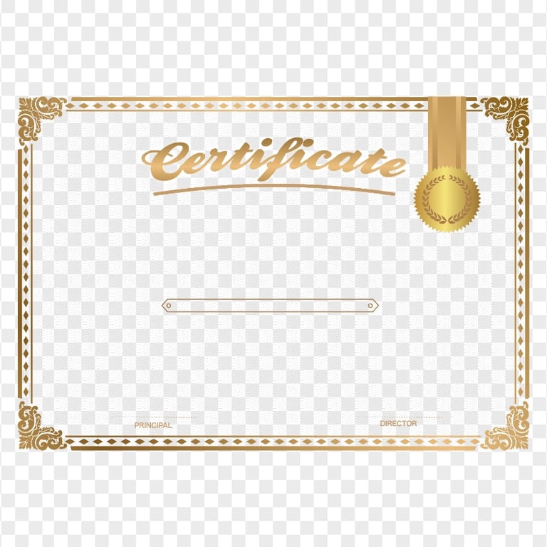 HD Gold Certificate Background Template PNG