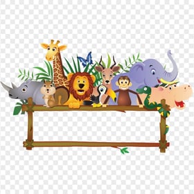 Animals Landscape Cute Baby Frame Cartoon