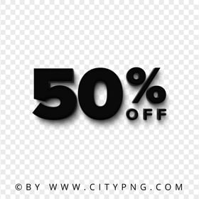 50 Percent OFF Black Text Logo Sign PNG IMG