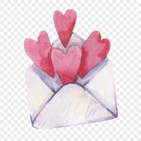 Download HD Valentine Love Letter Watercolor PNG