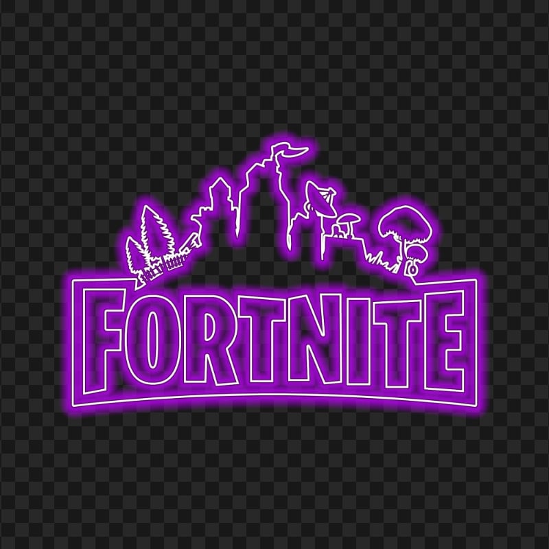 HD Fortnite Purple Neon Logo PNG | Citypng