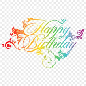 HD Happy Birthday Colorful Vector Lettering PNG