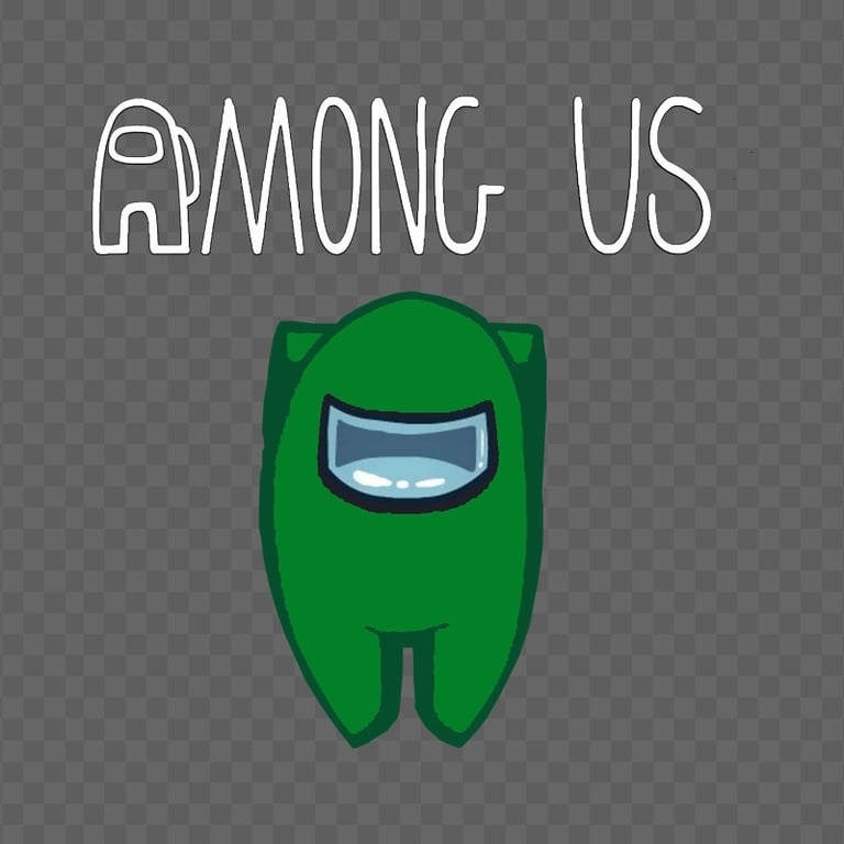 HD Dark Green Among Us Character With Logo PNG Citypng