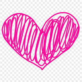 HD Pink Lines Sketch Heart PNG
