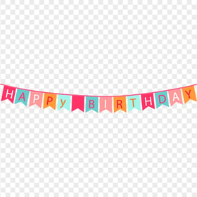 HD Colorful Happy Birthday Banner Pennant PNG