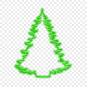 HD Cool Christmas Tree Silhouette Green Neon Style PNG