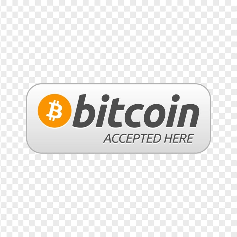 HD Bitcoin Accepted Here Button Stickers PNG